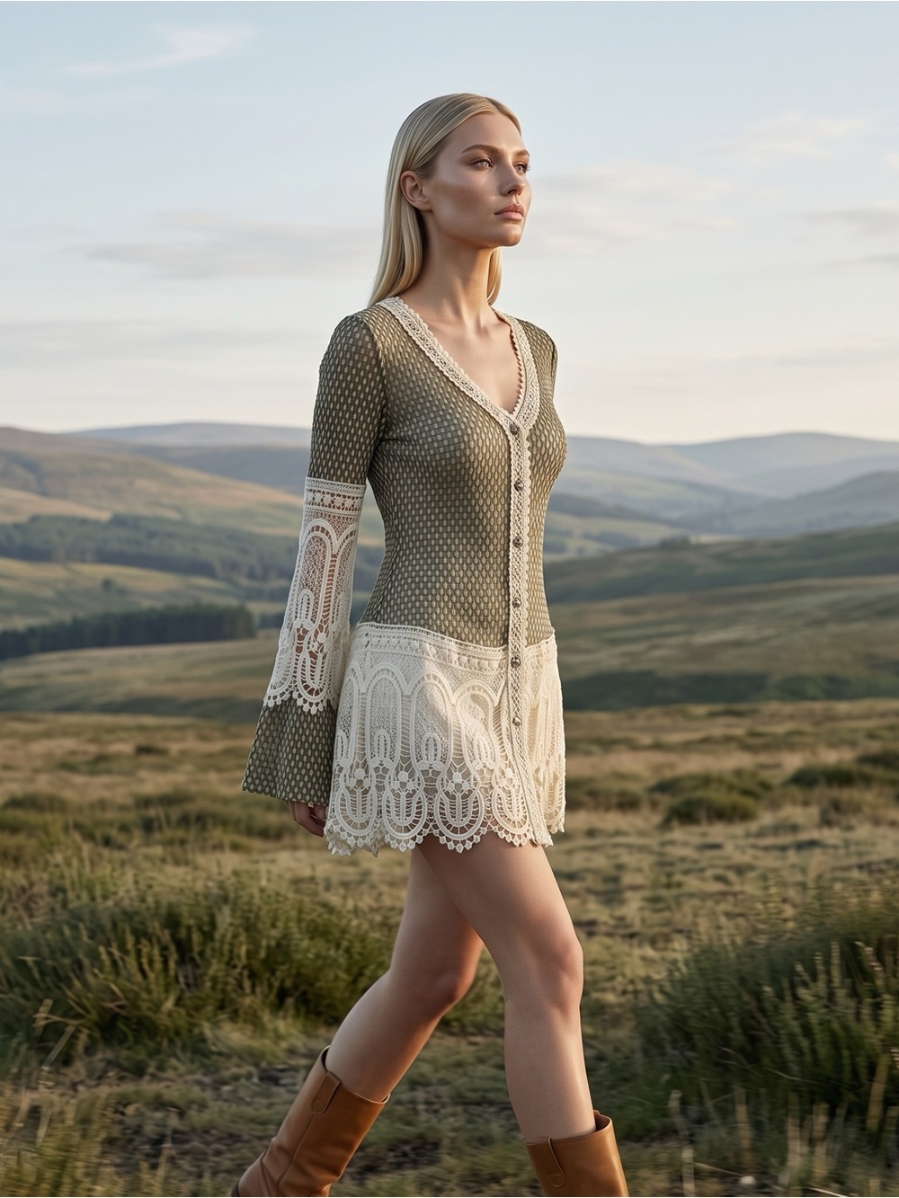✨ RYU Anthropologie Whimsygoth Boho Crochet Lace Tunic ✨